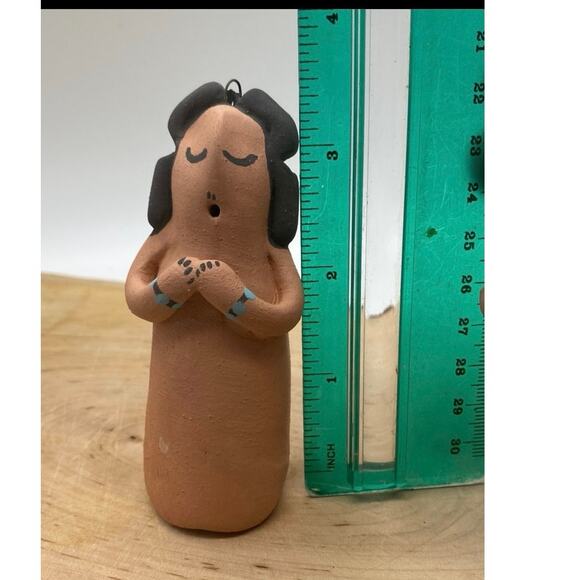 Vintage Native American Navajo Storyteller Clay Pottery Christmas Ornament - Picture 5 of 5